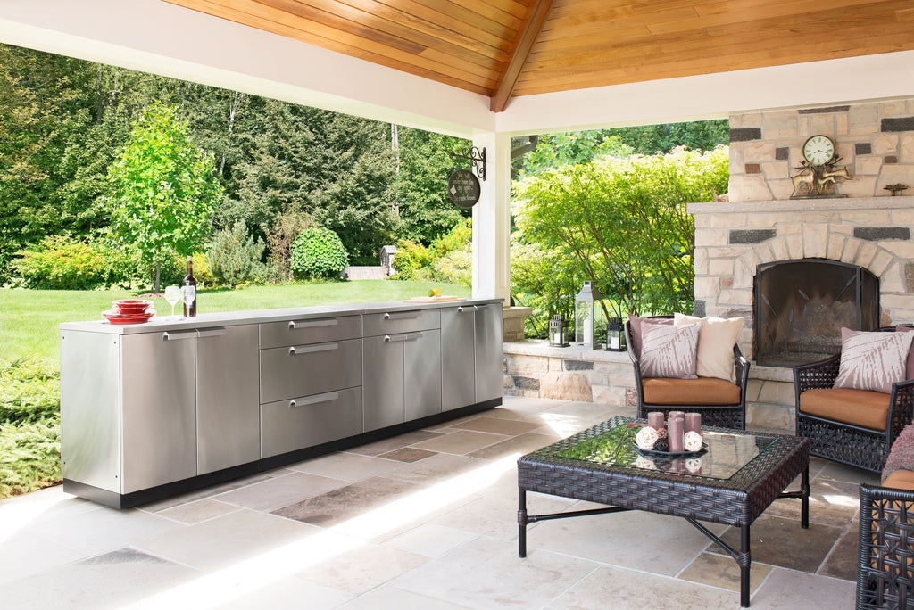 Outdoor Kitchen Stainless Steel 5 Piece Cabinet Set