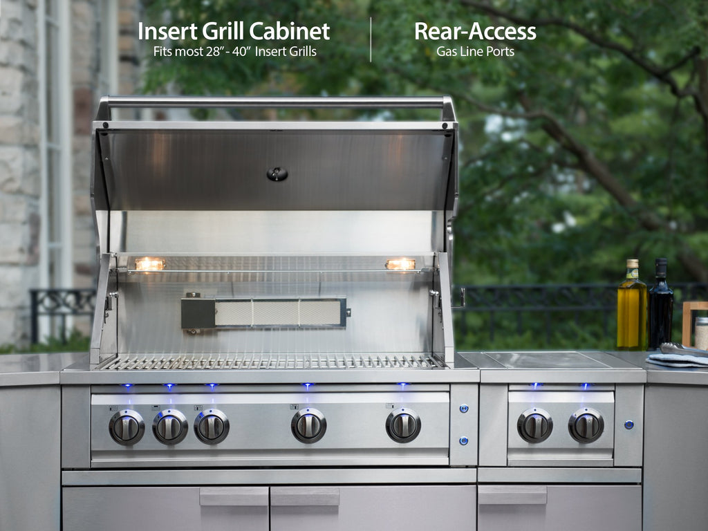 Outdoor Kitchen Stainless Steel 5 Piece Cabinet Set