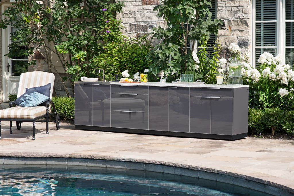 Outdoor Kitchen Aluminum 5 Piece Cabinet Set