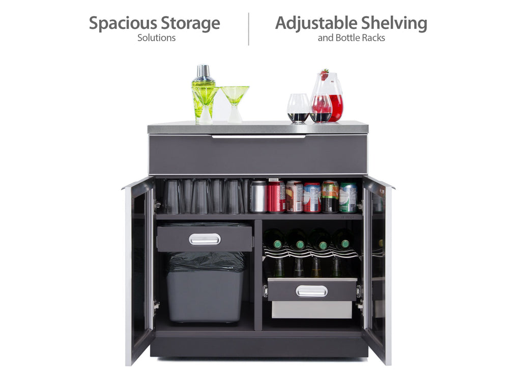 Outdoor Kitchen Aluminum 5 Piece Cabinet Set