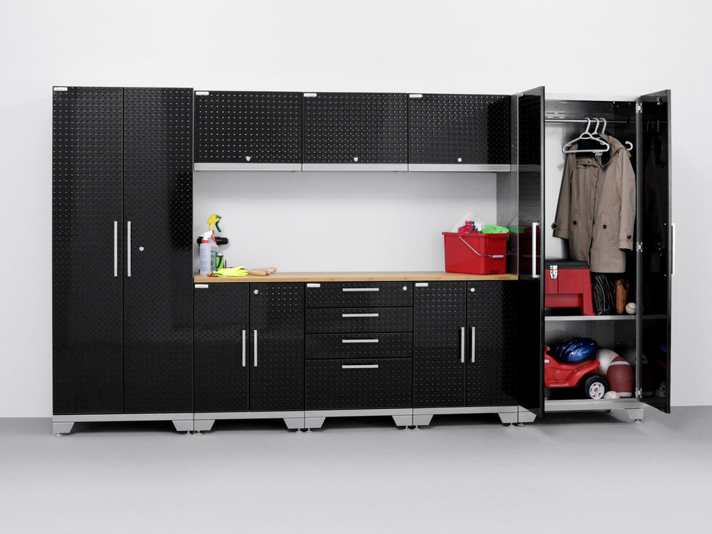 Performance 2.0 Diamond Plate Black 4 Piece Cabinet Set