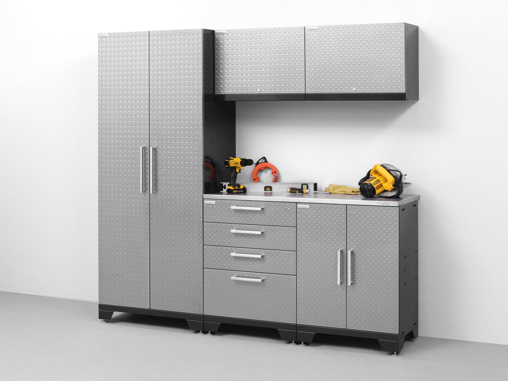 Performance 2.0 Diamond Plate Silver 3 Piece Cabinet Set
