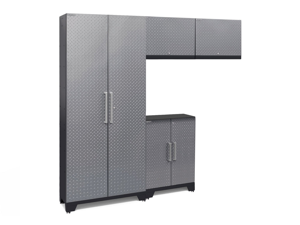 Performance 2.0 Diamond Plate Silver 4 Piece Cabinet Set