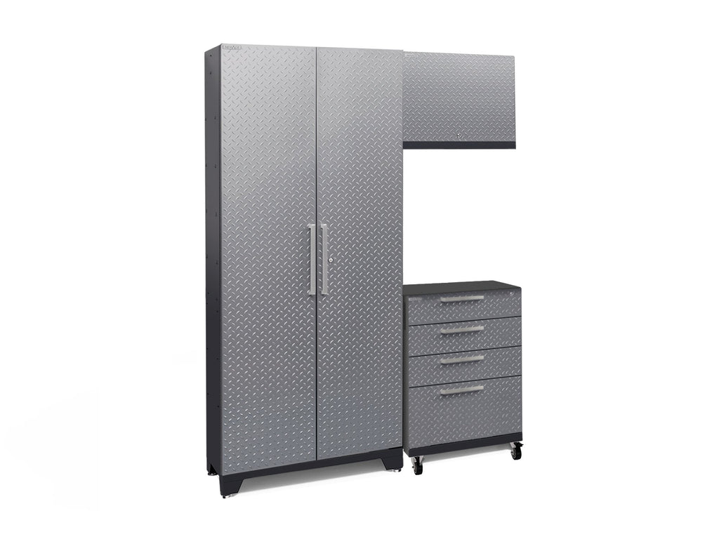 Performance 2.0 Diamond Plate Silver 3 Piece Cabinet Set