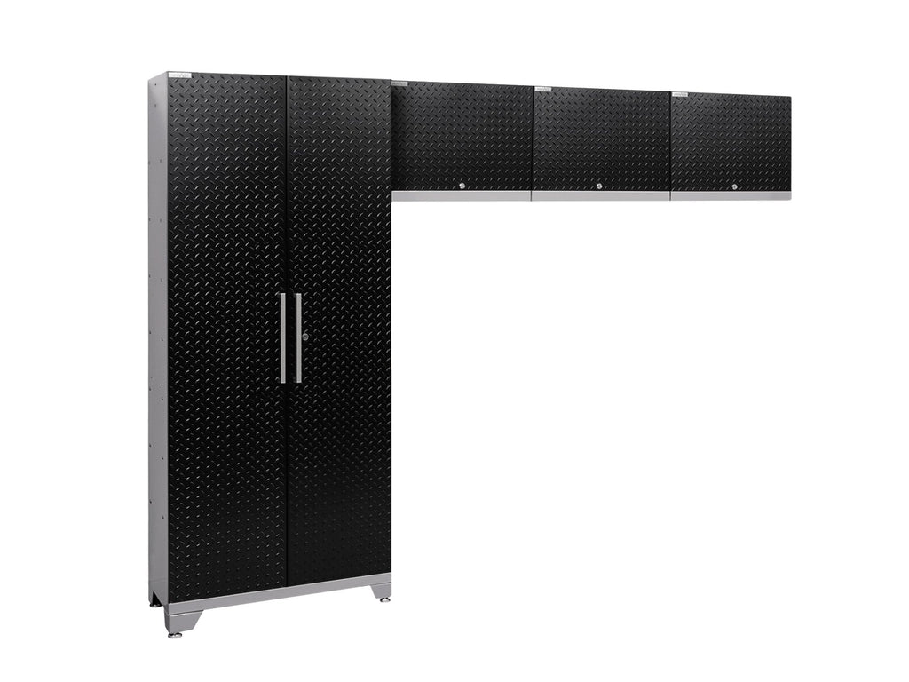 Performance 2.0 Diamond Plate Black 4 Piece Cabinet Set
