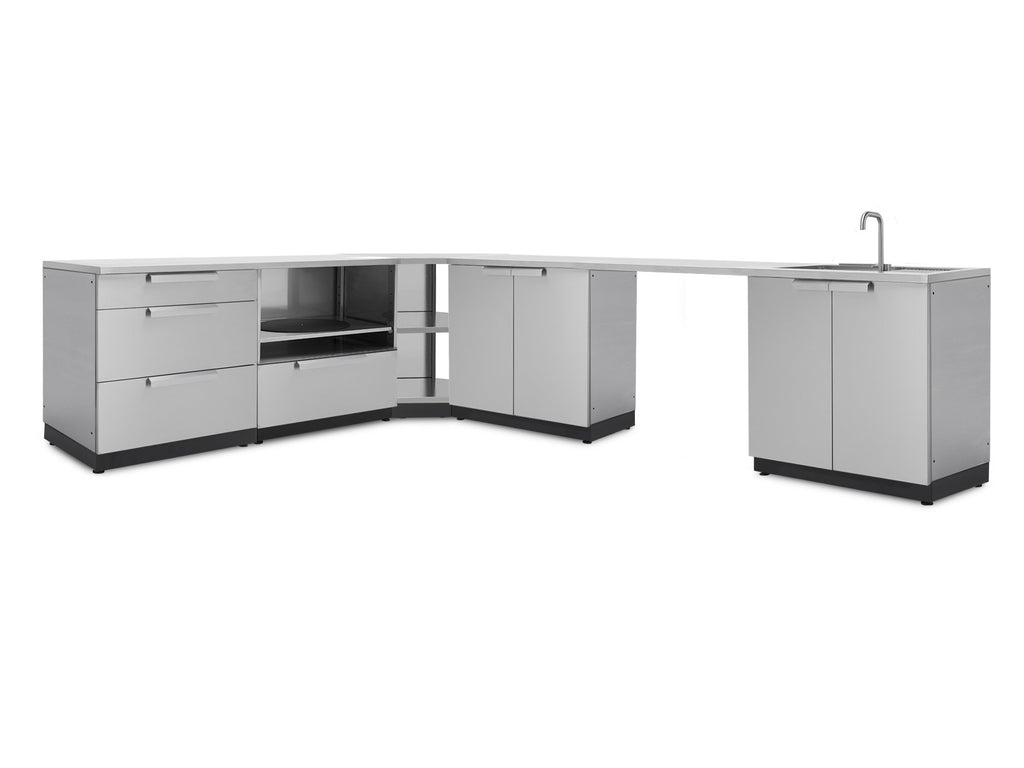 Outdoor Kitchen Stainless Steel 5 Piece Cabinet Set
