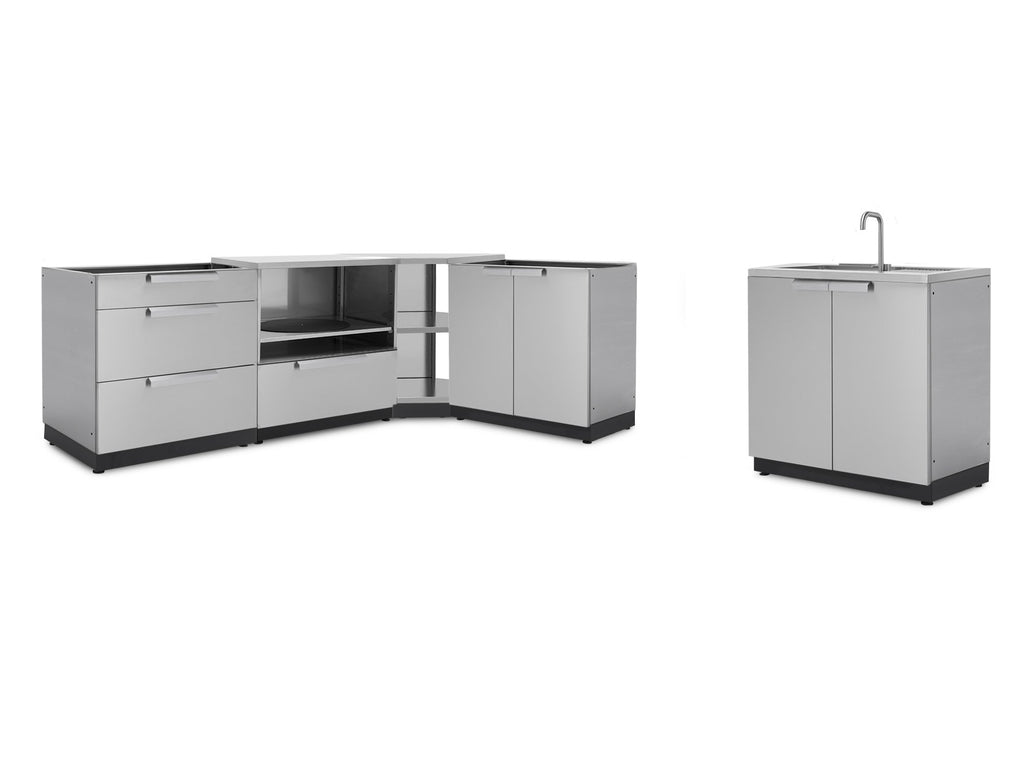 Outdoor Kitchen Stainless Steel 5 Piece Cabinet Set