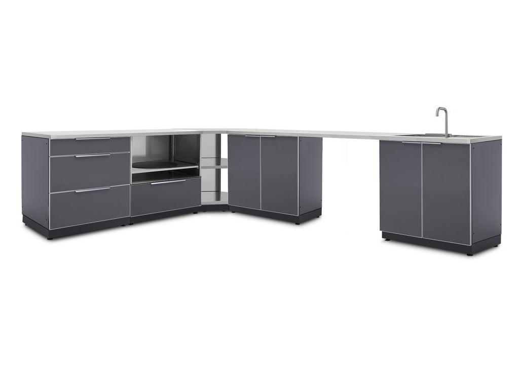 Outdoor Kitchen Aluminum 5 Piece Cabinet Set