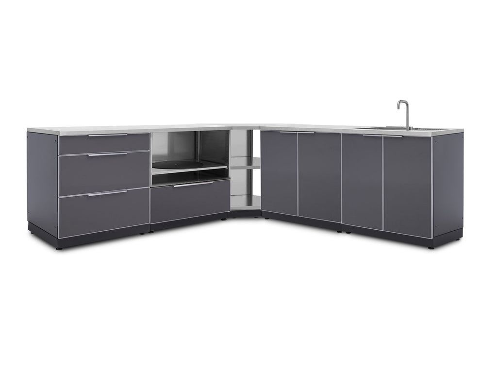 Outdoor Kitchen Aluminum 5 Piece Cabinet Set