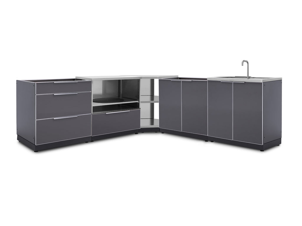 Outdoor Kitchen Aluminum 5 Piece Cabinet Set
