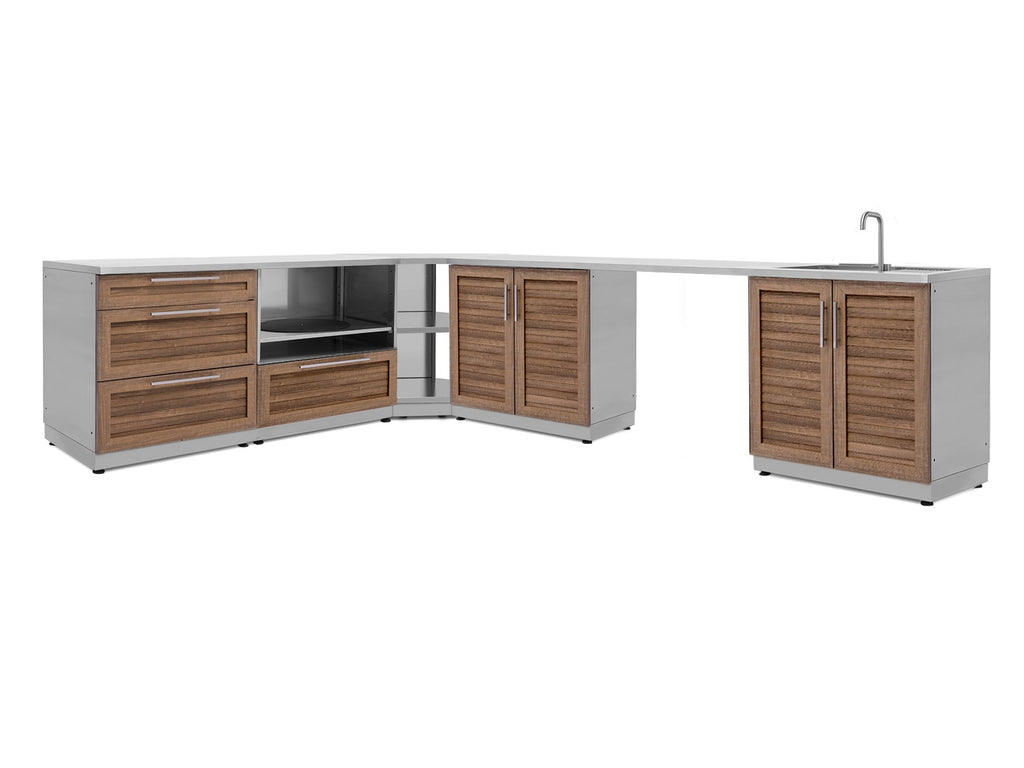 Outdoor Kitchen Stainless Steel 5 Piece Cabinet Set