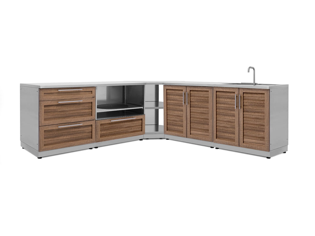 Outdoor Kitchen Stainless Steel 5 Piece Cabinet Set
