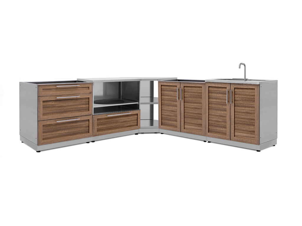 Outdoor Kitchen Stainless Steel 5 Piece Cabinet Set